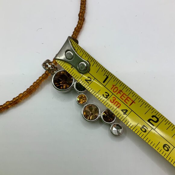 Lia Sophia Root Beer Float Seed Bead Crystal Pendant Necklace - Picture 7 of 7